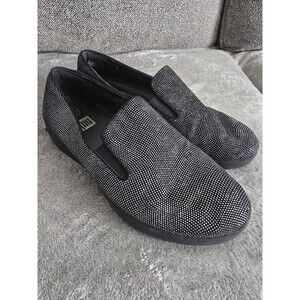 Fitflop Shoes Womens 10 Superskate Slip On Shoes Glitter Sequin Sparkly Black